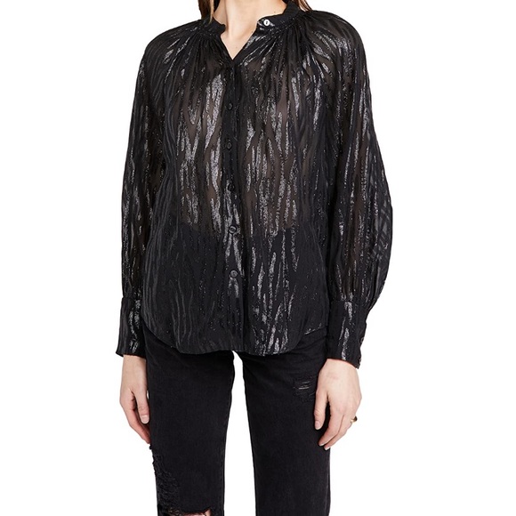 Rebecca Taylor long sleeve safari blouse sz 2 - Picture 6 of 10